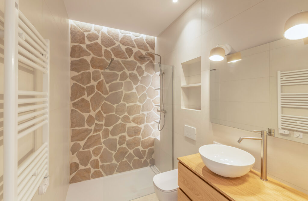 fotografía de baño lujoso y reformado, fotografia interiorismo en Barcelona